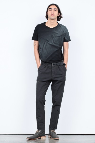COTTON TROUSERS WITH INCORPORATED BELT
